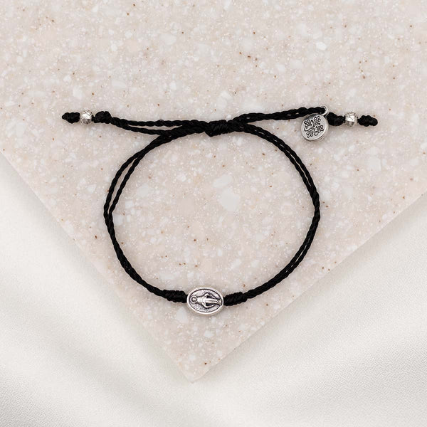 Say Yes Miraculous Mary Bracelet Black & Silver