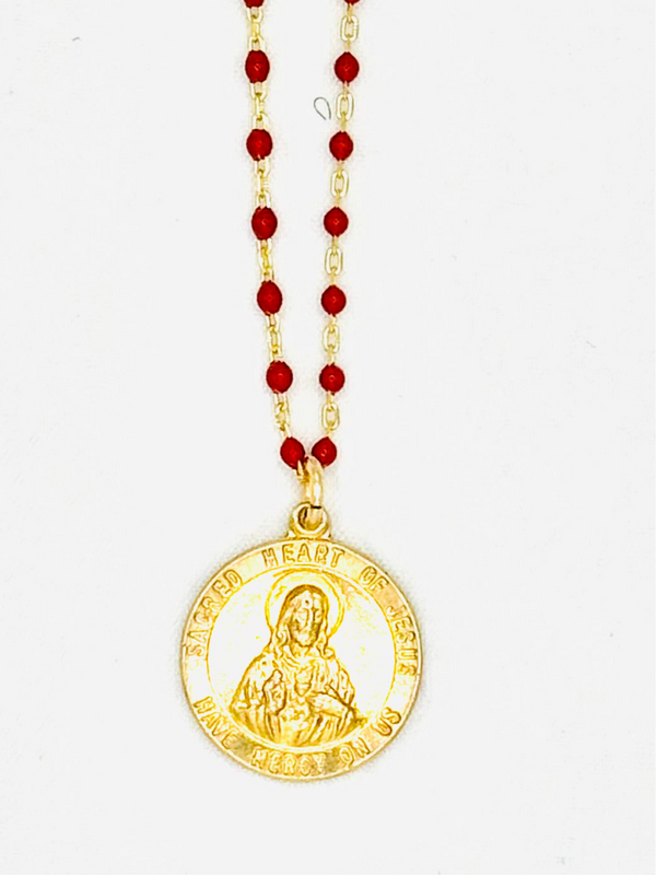 Sacred Heart of Jesus Medallion Necklace