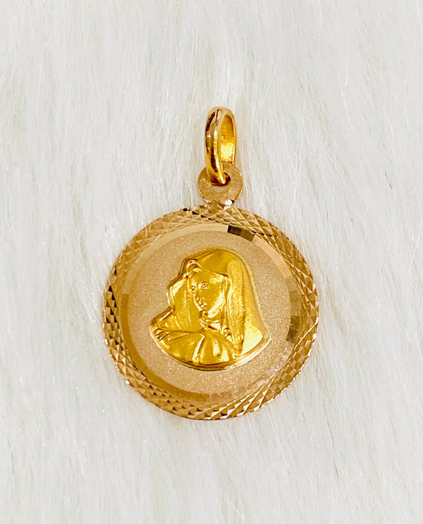 18KT Yellow & Rose Gold Mother Mary Charm
