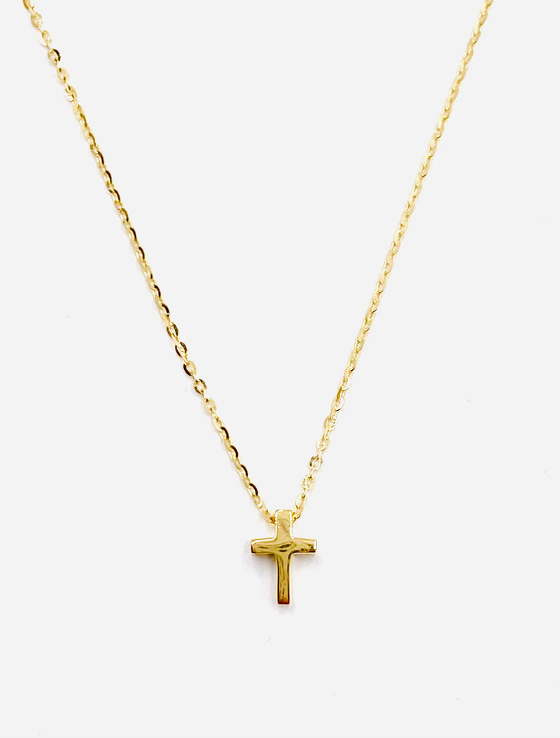 14KT Gold Dainty Cross Necklace