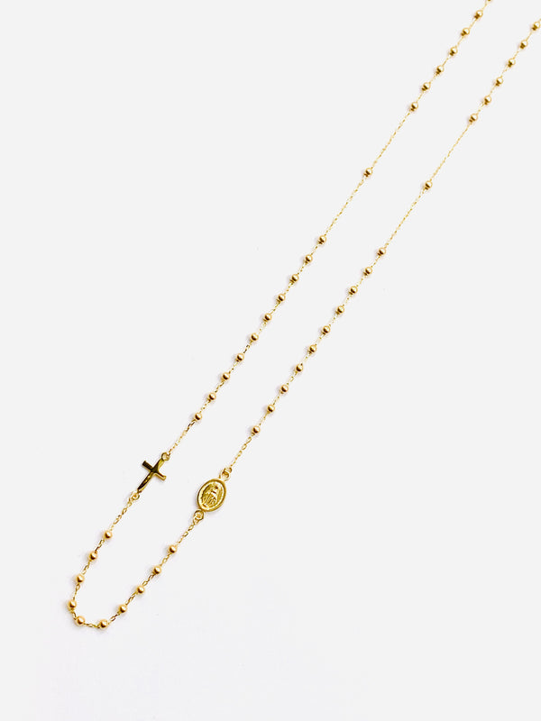 14KT Gold Rosary Necklace