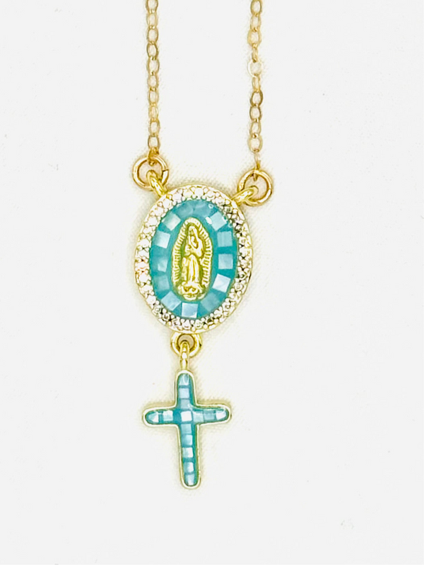 Cross and Our Lady of Guadalupe Necklace