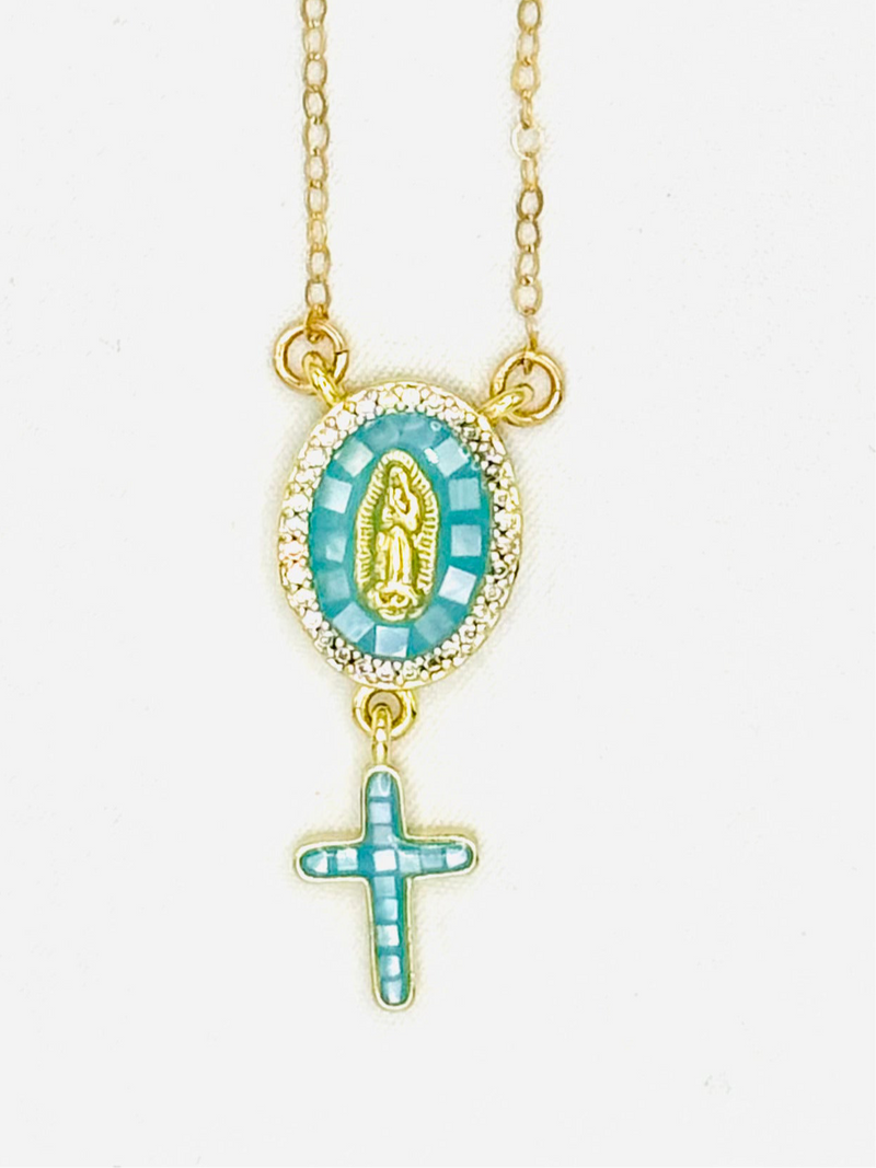 Cross and Our Lady of Guadalupe Necklace