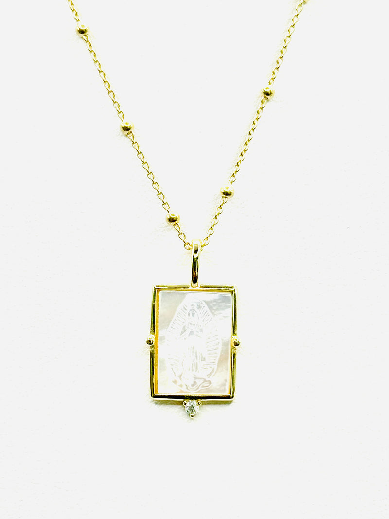 Guadalupe Square, Mother Of Pearl Necklace