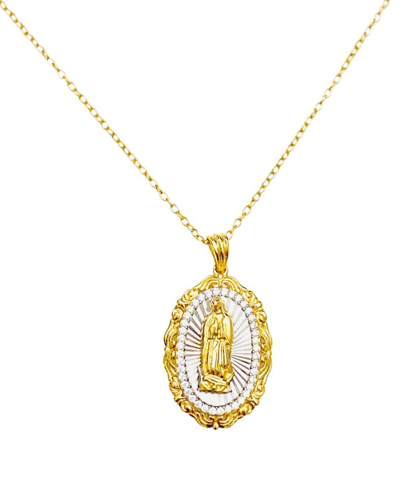 2 Tone Mother Mary Necklace