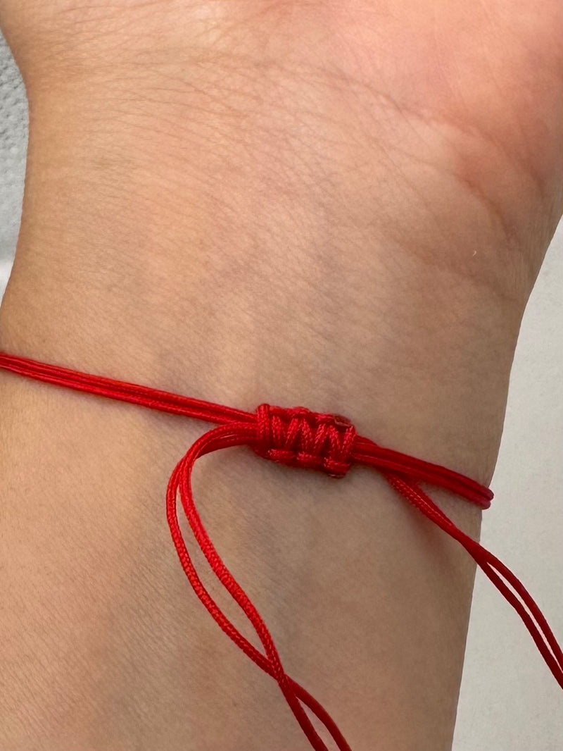 14KT Gold St Benedict Red String Bracelet