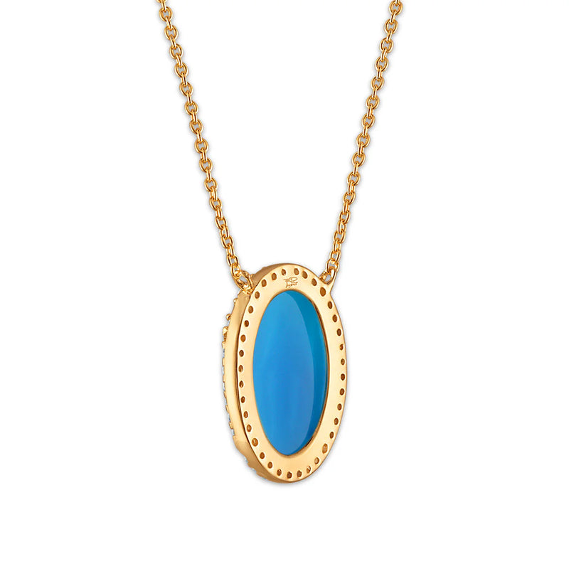 Blue Miraculous Mary Cz Necklace