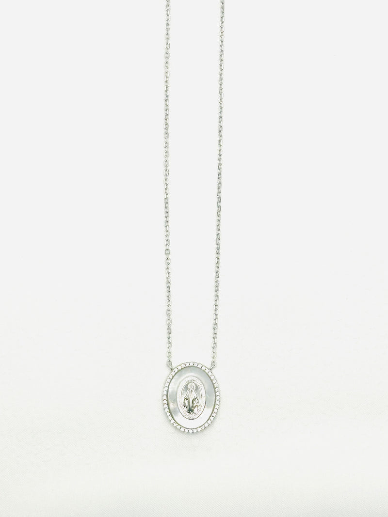 Pearly Miraculous Mary Necklace