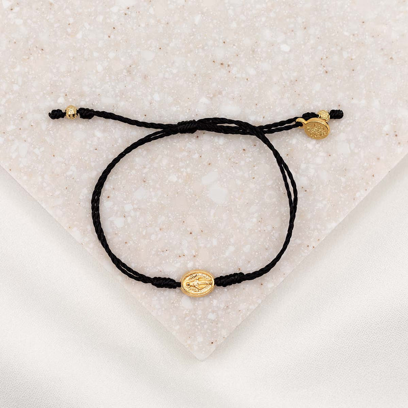 Say Yes Miraculous Mary Bracelet Black & Gold