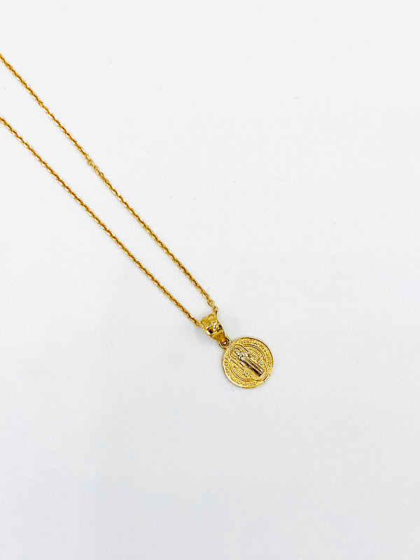 14KT Gold Dainty St. Benedict Necklace
