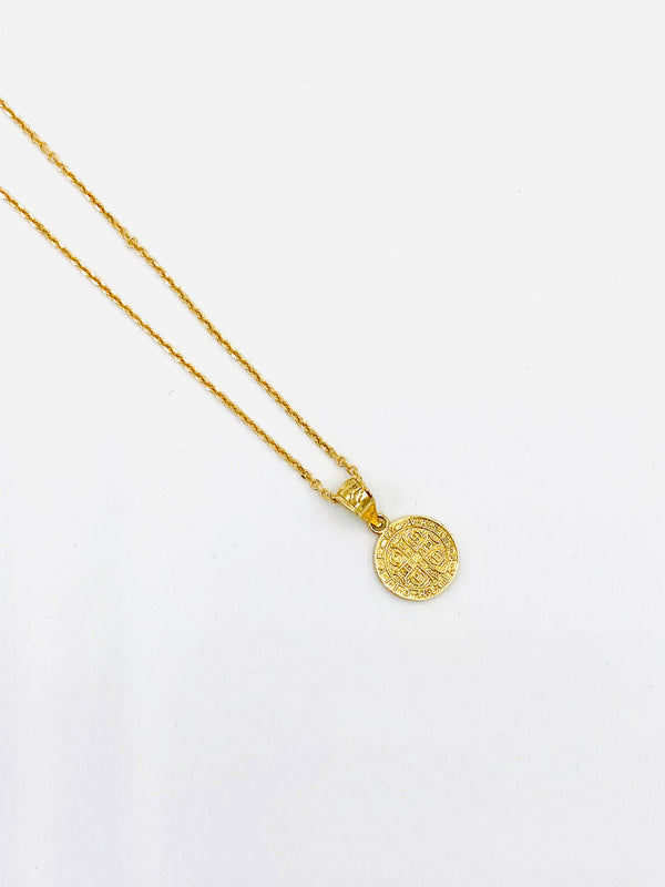 14KT Gold Dainty St. Benedict Necklace