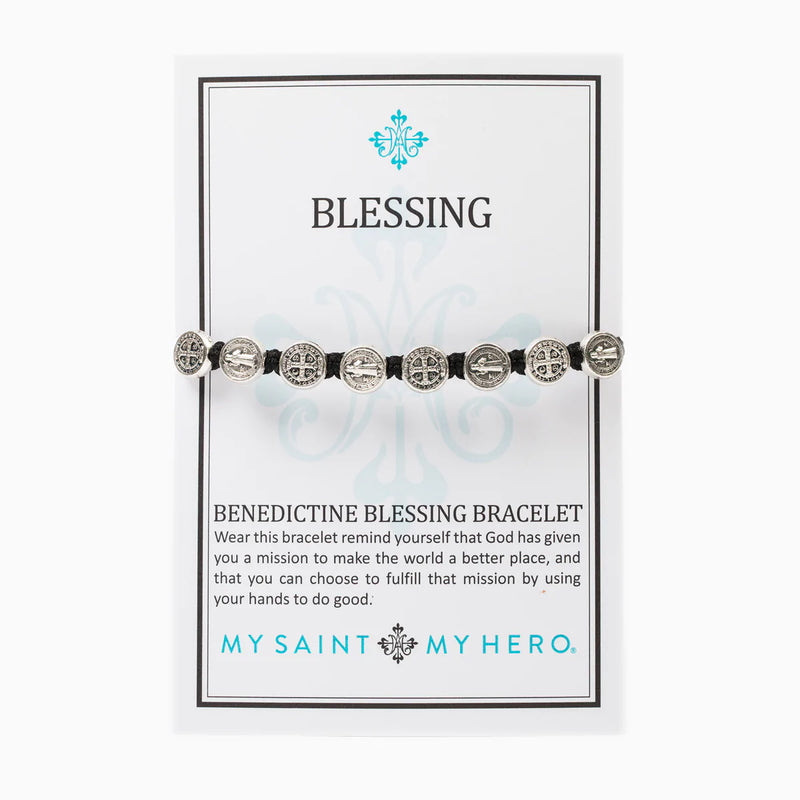 Benedictine Blessing Bracelet - Black & Silver Medals