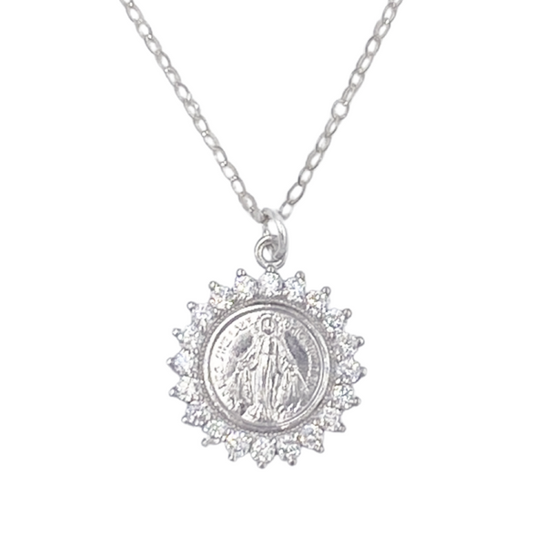 Round CZ Miraculous Medal