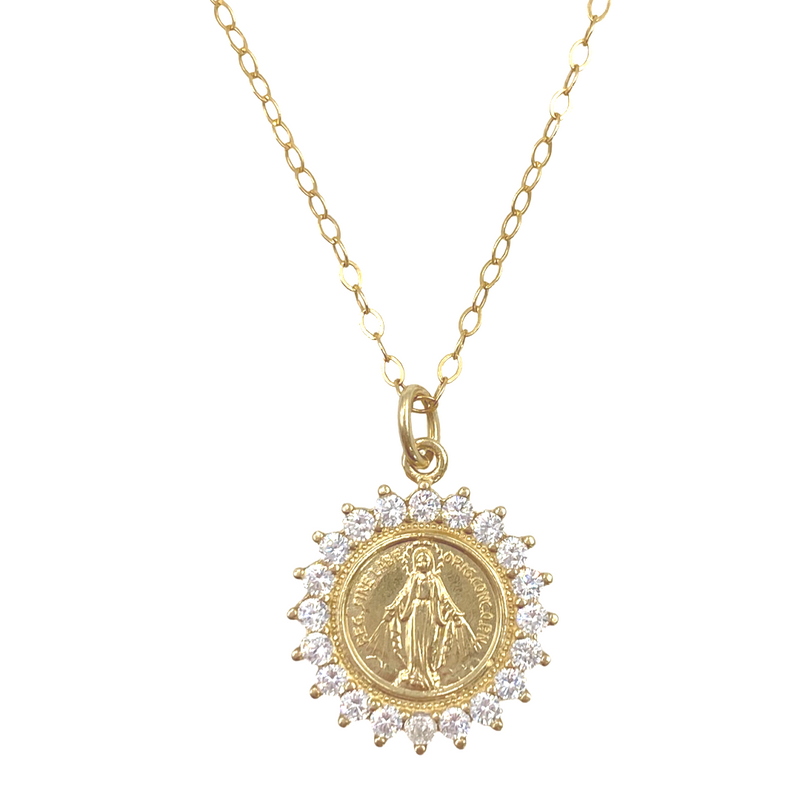 Round CZ Miraculous Medal