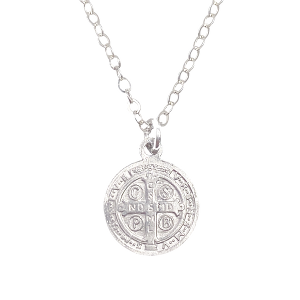 Dainty St Benedict Charm Necklace
