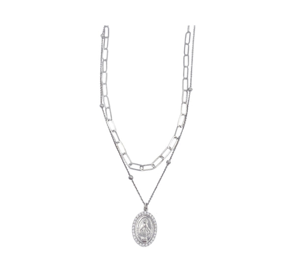 Miraculous Medal Double Chain Necklace