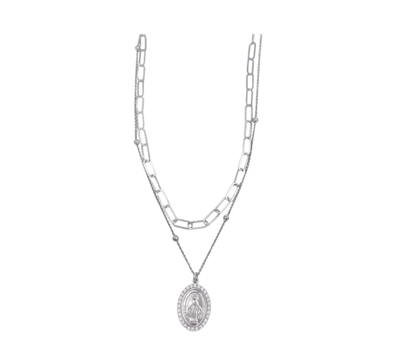 Miraculous Medal Double Chain Necklace